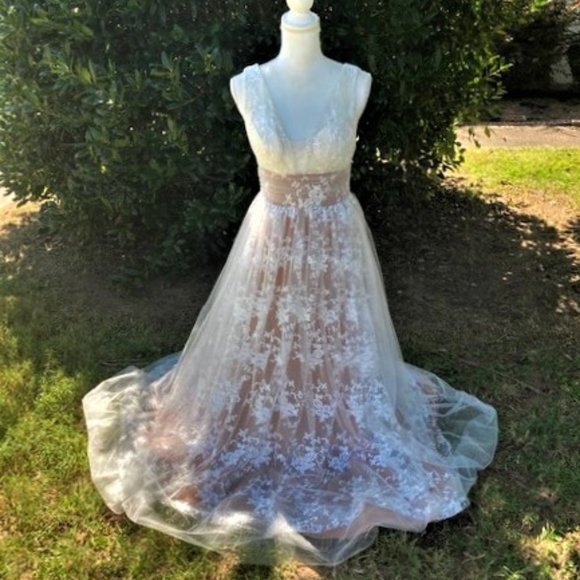 bohemian floral wedding dress